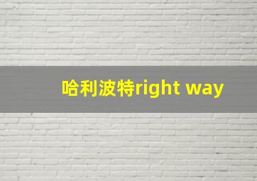 哈利波特right way